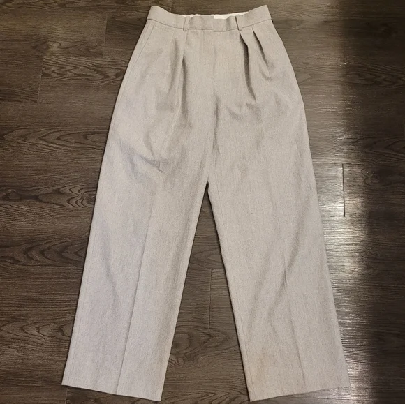 Aritzia Babaton The Next Pants Gray Pleated Wool Cashmere Blend Trousers Size 6 - Picture 1 of 11